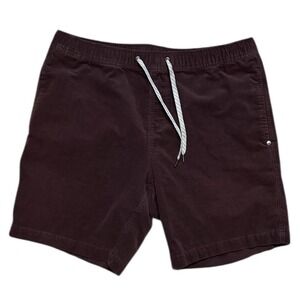 Vuori Optimist Shorts V385 Mens XL Maroon Fine Micro Corduroy Cotton Stretch